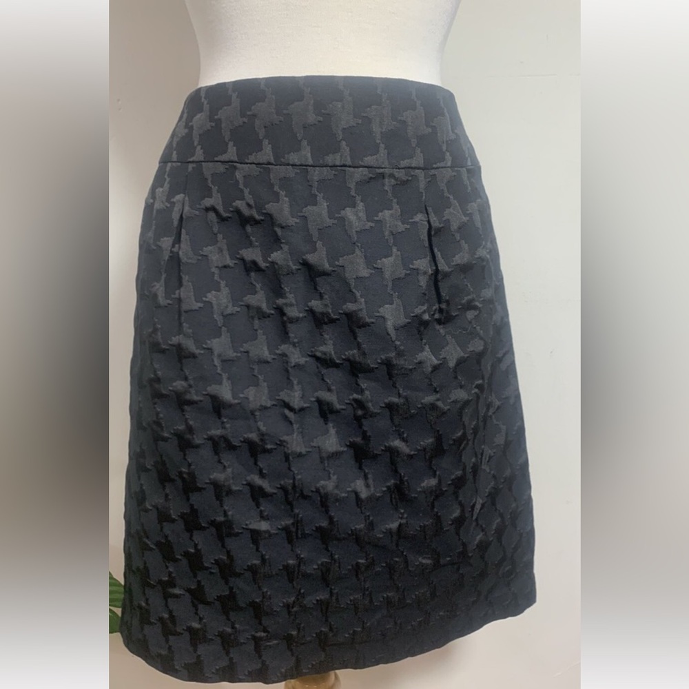 MERONA STRETCH  Textured Houndstooth Black PENCIL  Skirt W/POCKETS  SIZE 16